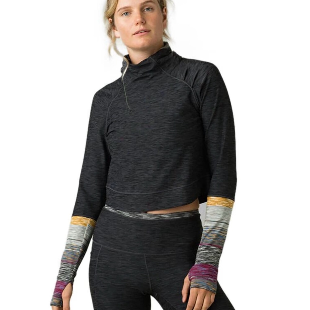 PrAna Zandra Funnel Neck Cropped Top Size S